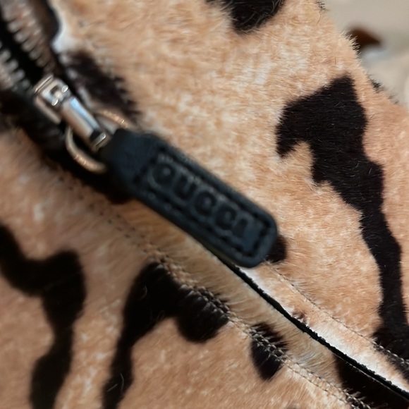 Auth GUCCI Leopard Ankle Booties Boots Shoes  Size 38 1/2 - Picture 10 of 12